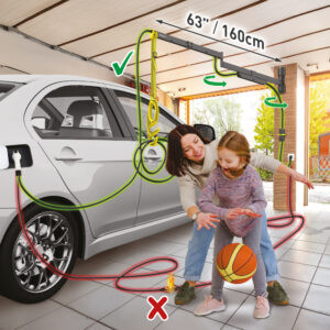 דגם EV160WM2 - זרוע ברקן 160 ס"מ, להגנת הכבל ואנשים בטעינת רכב חשמלי