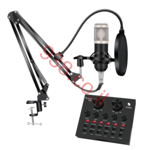 MICROPHONE + V8 MIX מקצועי כולל פילטרים ומיקסר