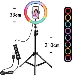חצובה RGB רינג לייט - משנה צבעים 33 ס"מ
