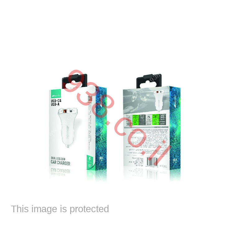 מטען לרכב TYPE-C+USB מהיר נורדיק