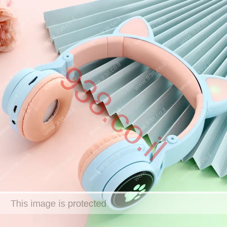 אוזניות קשת חתולה עם אורות בלוטוס- עוצמת שמע מתאים לילדים