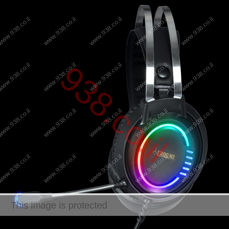 אוזניות גיימינג EROS-M3 עם RGB חיבור USB